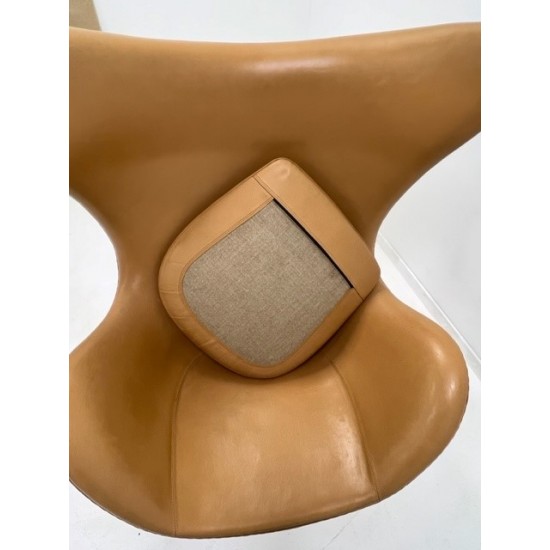 gebruikte Fritz Hansen 3316 Fauteuil Egg Chair Natural Leather